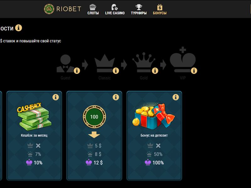 Программа лояльности RioBet